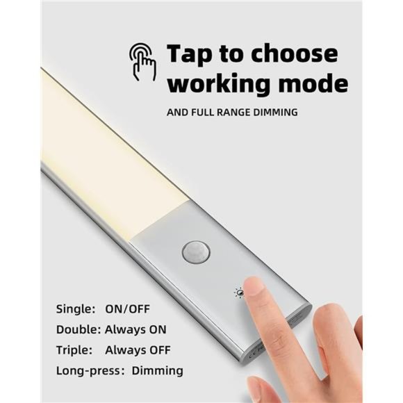 Motion Sensor Cabinet Lights,48LED Detachable Battery Powered Operated Dimmable - Picture 2 of 6